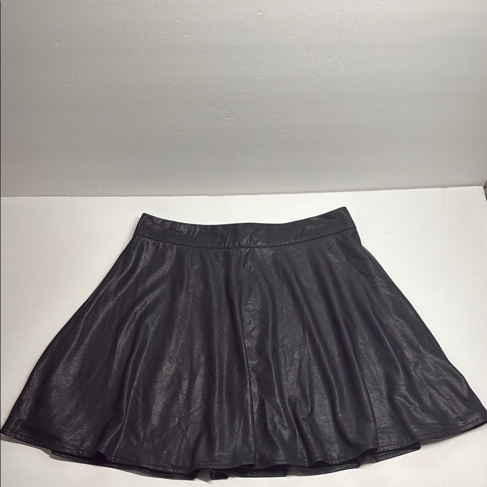 by & by Black Mini Skater Skirt Pleather